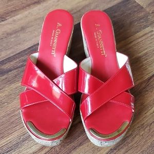 A. Giannetti cork wedge sandals 7.5
